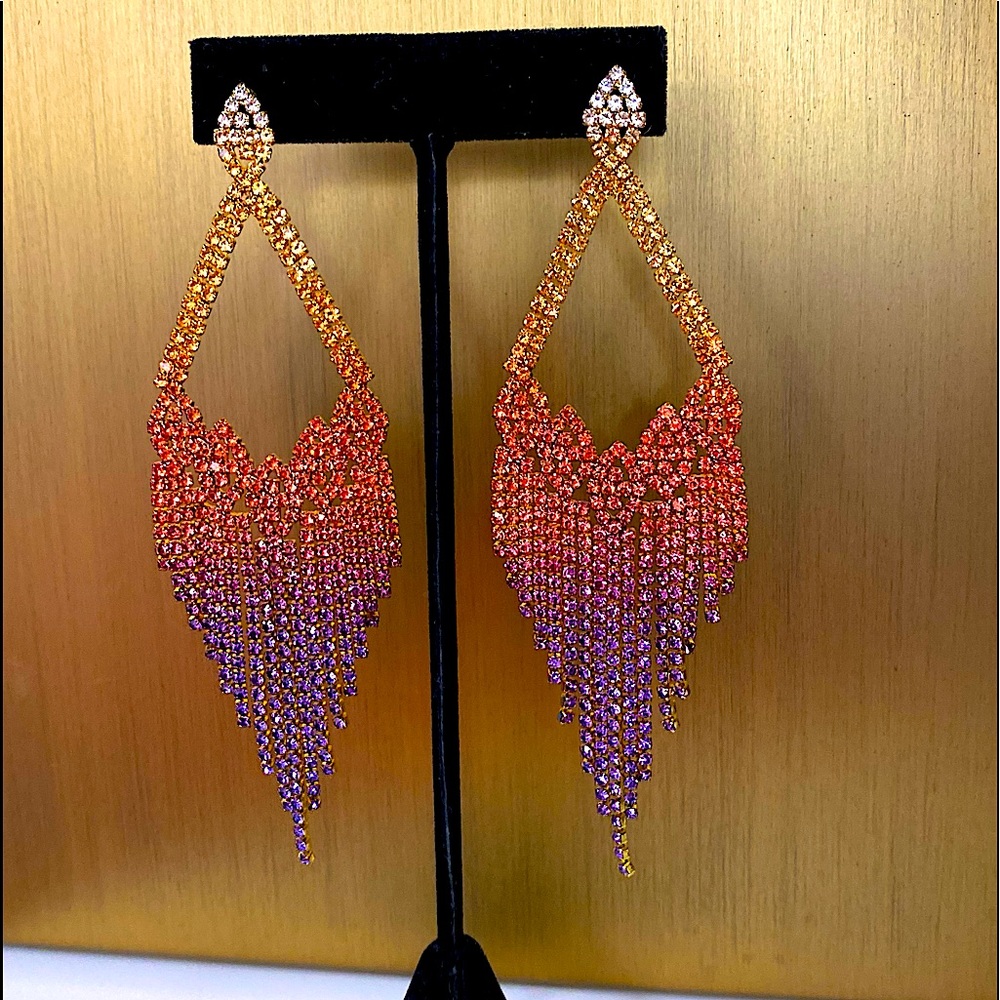 Colorful Crystal Dangle Earrings